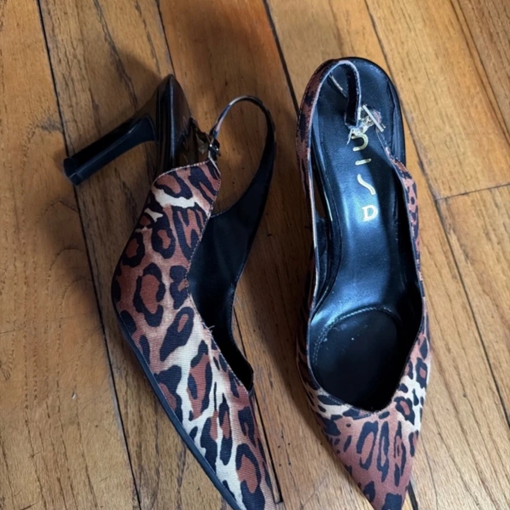 Unisa Brown Leopard Print Slingback Heels